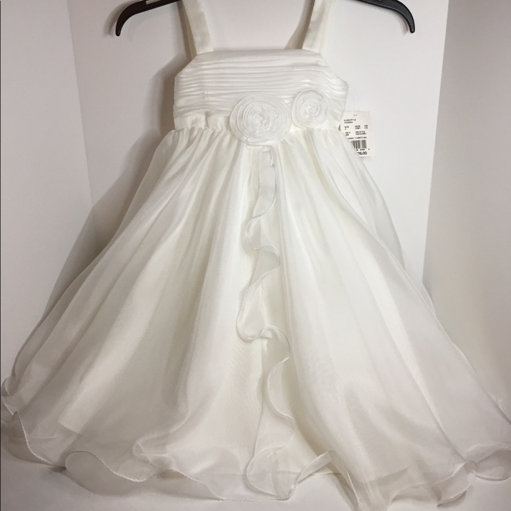 🔥”HP”🔥 KID’S PARTY Tea-Length Organza 3D Flower & Ruffle - Picture 2 of 6